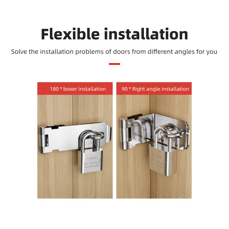 Home Security Tapo - RVS rechthoekige deurhasp, 90° ° Anti-diefstal
