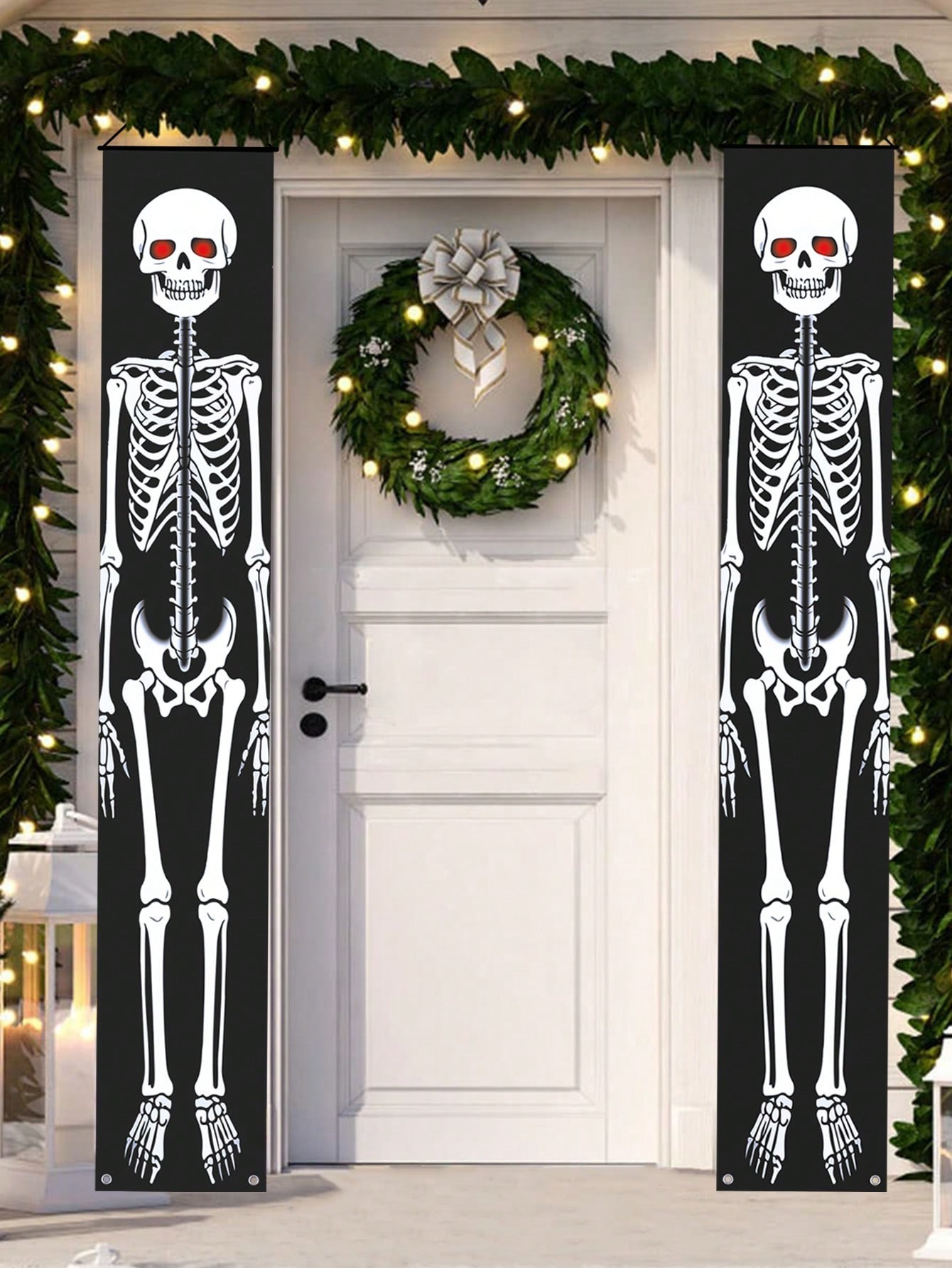 Home Security Yard Sign - 2 stuks Halloween griezelige rode ogen