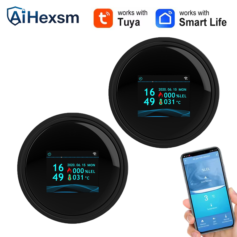 Home Security Tools - Tuya Wifi-lek met temperatuurfunctie Brandbaar gasdetectoren