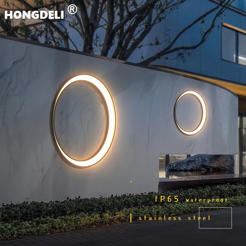 Home Security Yard Sign - Moderne buitenlamp in maanvorm, IP65 waterdicht,