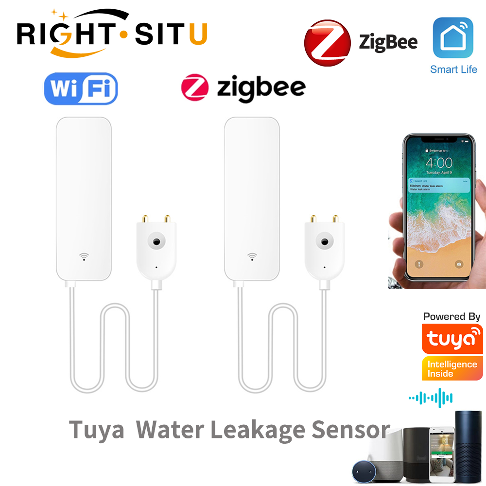 Home Security Tools - Tuya WiFi waterleksensor, waterlekdetector, Smartlife APP-meldingswaarschuwingen,