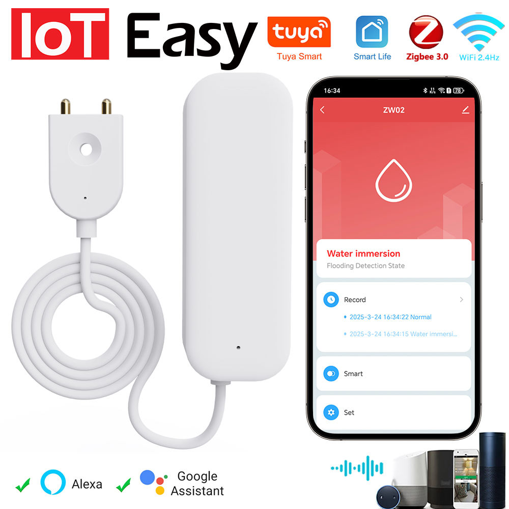 Home Security Tools - Tuya WiFi ZigBee Watersensor Lekkage Alarm