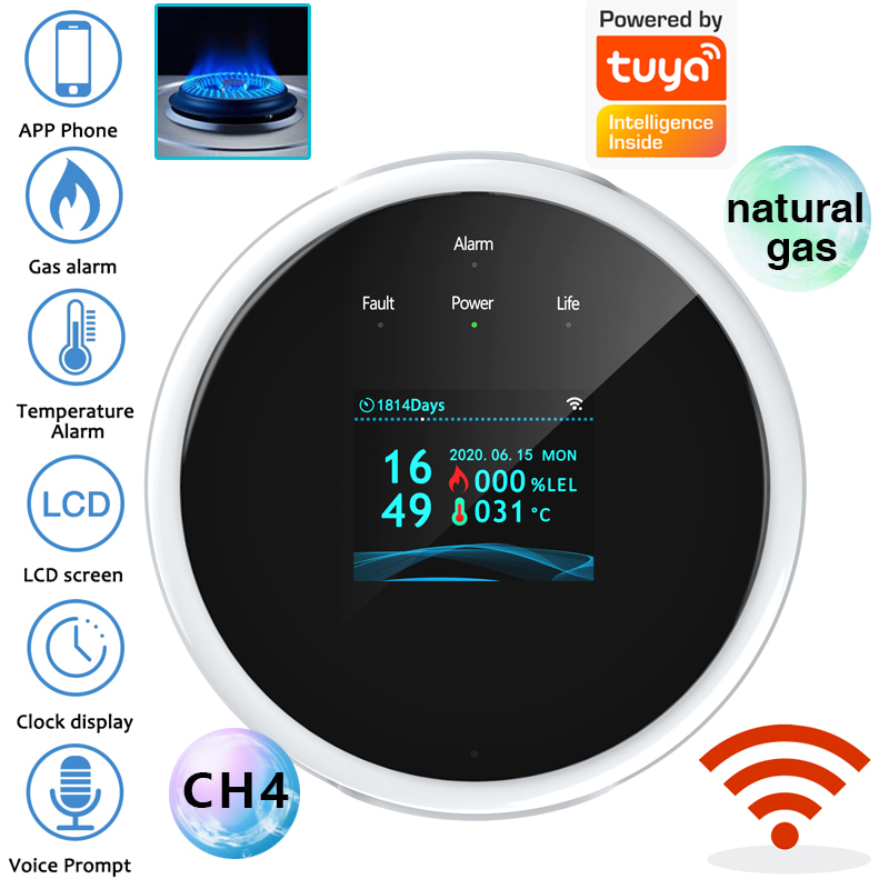 Home Security Tools - 2.4G WiFi Gasalarmsensor Brandbaar gasdetector Werkt